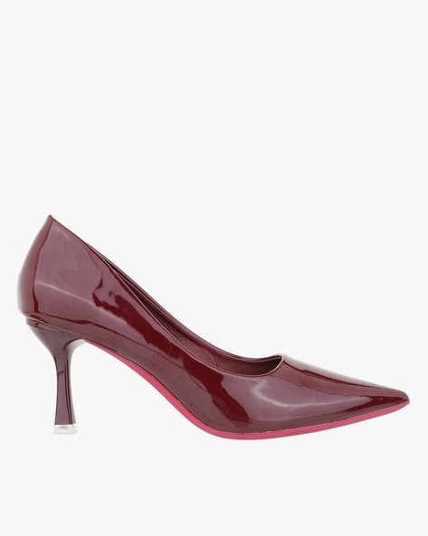 So Comfortable!🍇Get Inspired Burgundy Maroon Colour Shoes For Ladies! |  Rhinestone heels, Shoes heels stilettos, Heels