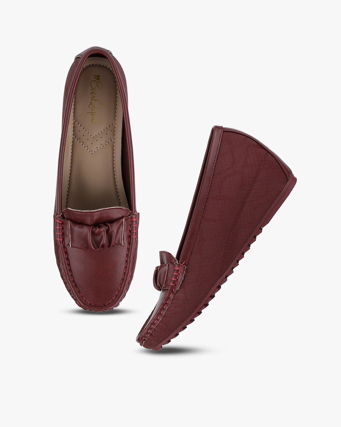 Maroon hot sale loafers womens