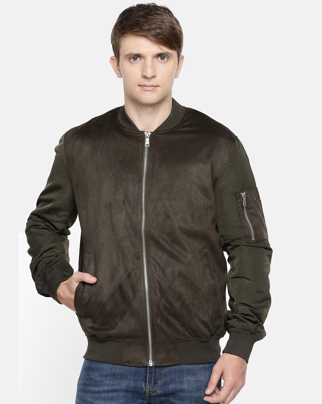 Stone Suede Bomber Jacket (3072145) | Daniel Hechter