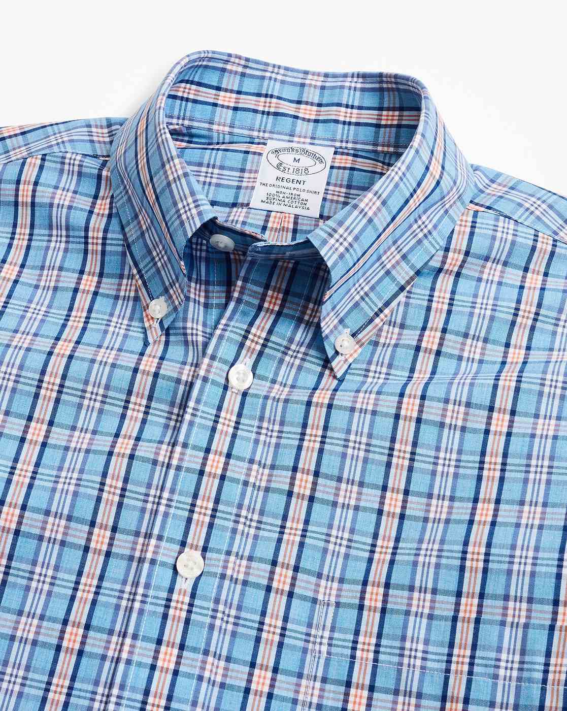 Brooks Brothers Regent Blue Red & White Check Shirt Size M No 450 