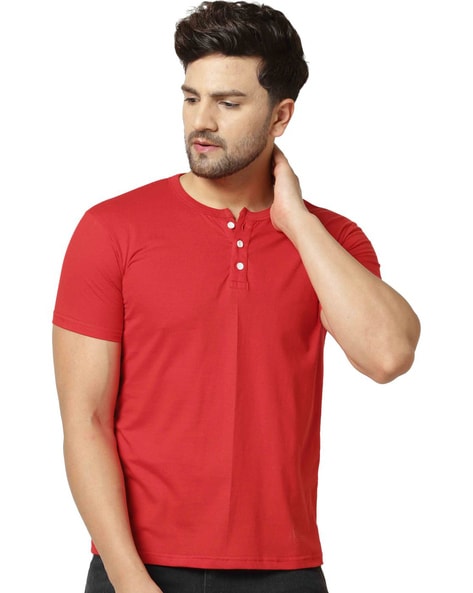 Henley t shirts outlet half sleeve