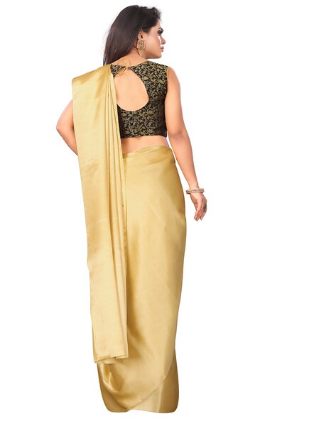 Buy Kairadhya Women's Woven Plain Satin Saree with Brocade Blouse Piece at  Amazon.in