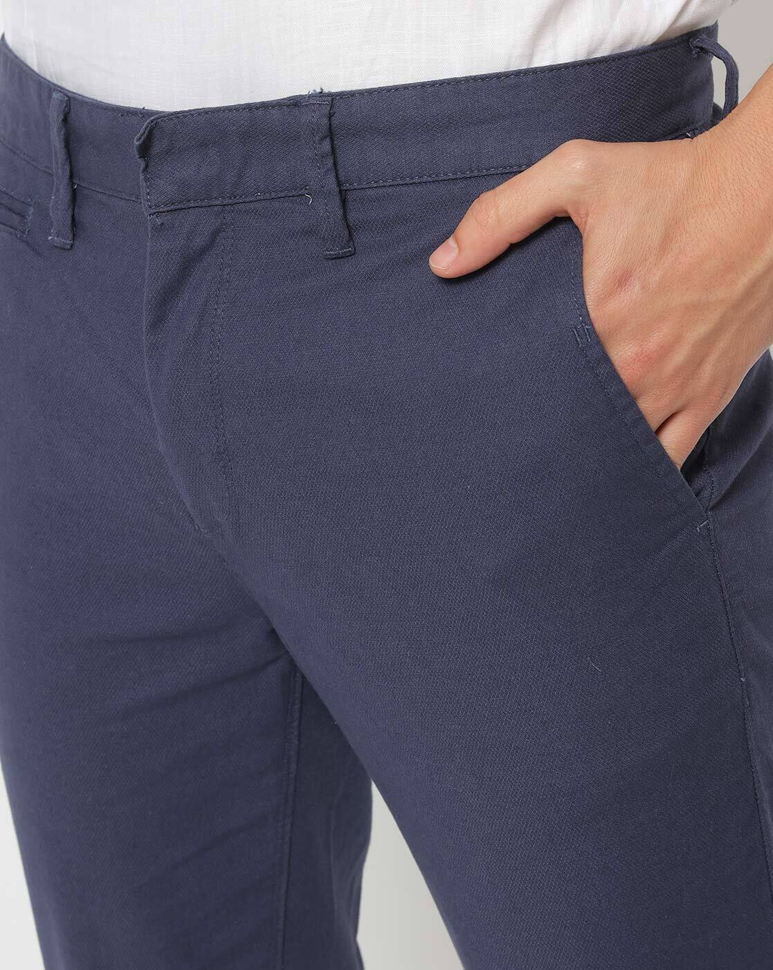 Buy navy Trousers & Pants for Men by JOHN PLAYERS Online