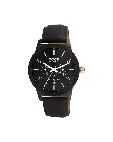 Chronograph Wrist Watch with Leather Strap