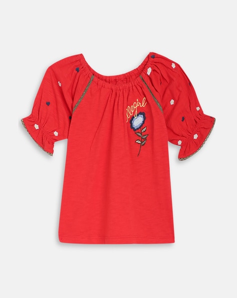 Elle Kids Floral Embroidered Top