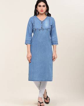 Buy Blue Kurtas for Women by LYMI LABEL 