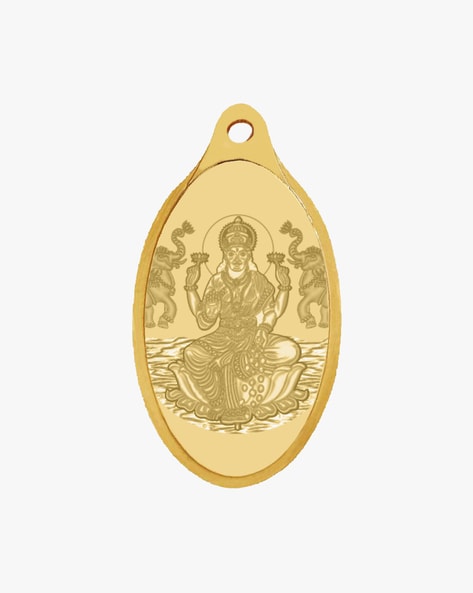 [For Federal Bank Credit Card Bank of Baroda Debit Card] Whp Jewellers 24KT Goddess Laxmi Gold Coin Pendant | 24 Kt | 2.0 gm