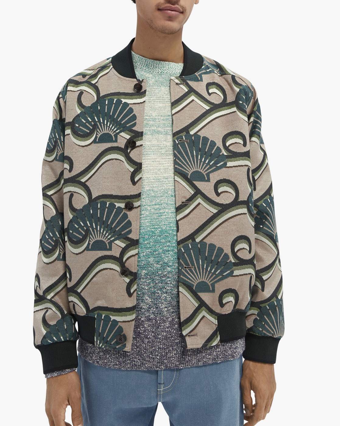 Scotch & Soda Men's Shell Jacquard Bomber Jacket