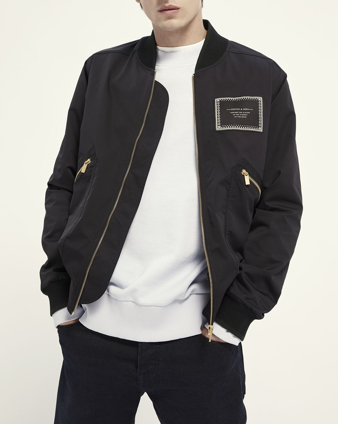 Scotch and soda outlet bomber jacket mens