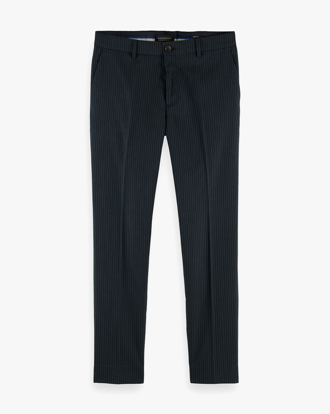 Scotch & Soda Pressed-crease Tailored-cut Trousers In Grey | ModeSens