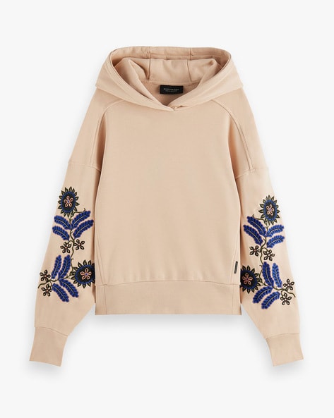 hoodie with embroidered flowers - OFF-55% >Free Delivery