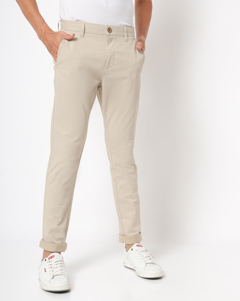 Pantalon chino tappered beige homme