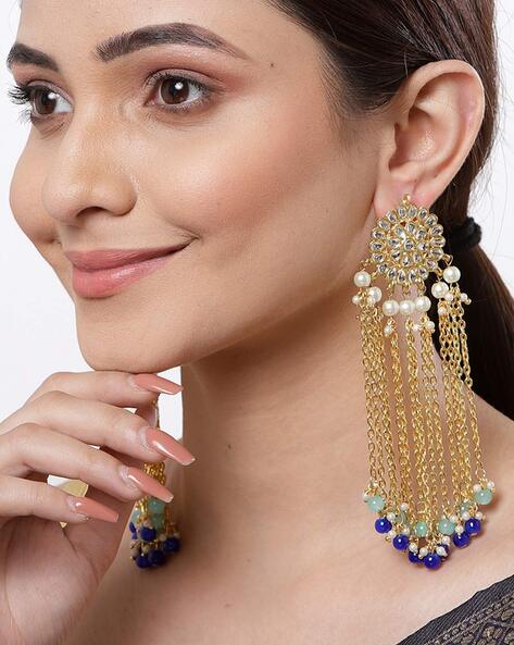 Buy Latest Premium Quality Designer Fancy Rose Gold American Diamond  Earrings Online From Wholesale Salwar.