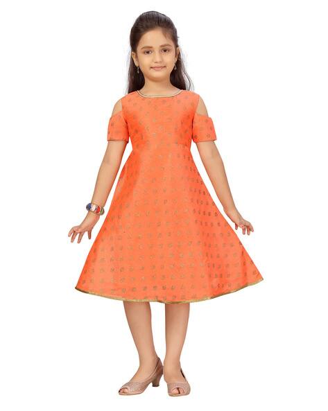 orange frocks designs