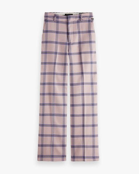 Scotch & Soda Women's Hana Houndstooth High-Rise Wide Leg Pants