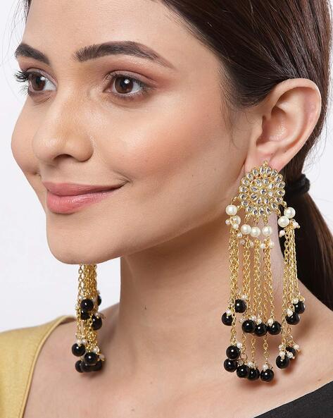 Grey Sameera Kundan Ethnic Earrings - Bling Bag