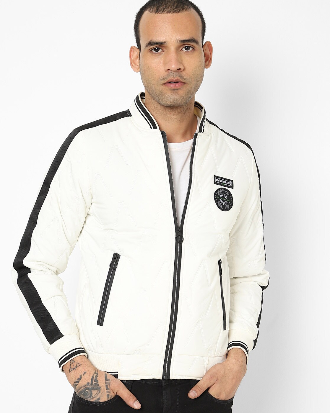 Spykar white clearance jacket