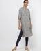 Printed Straight Kurta with Band Collar