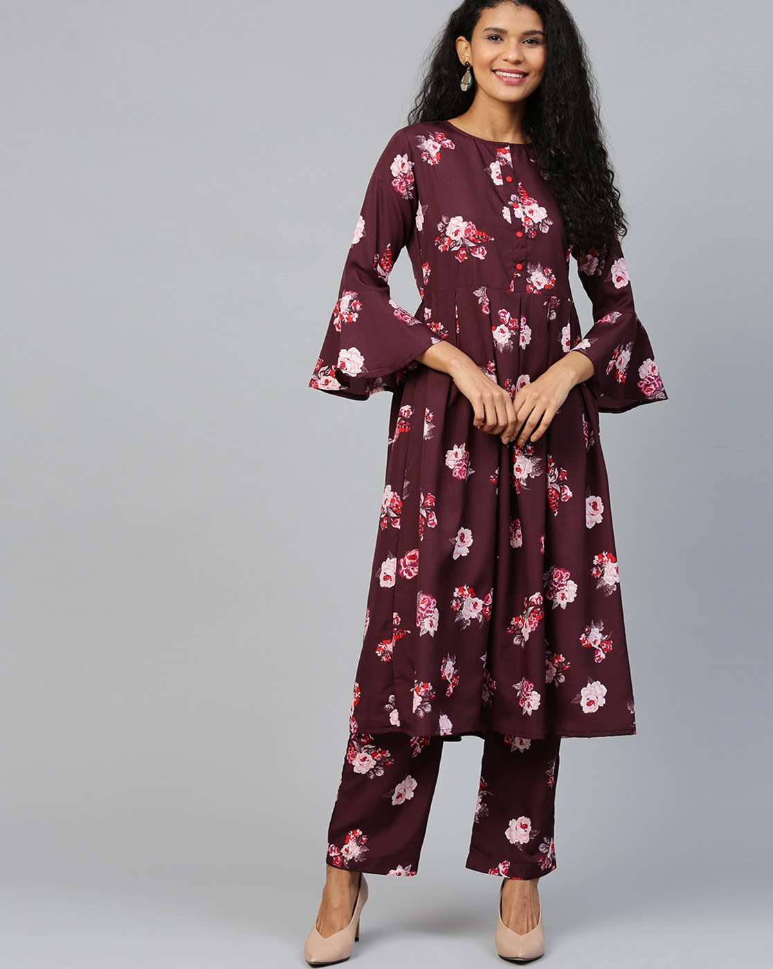 Buy Burgundy Kurta Suit Sets for Women by Aasi-House Of Nayo ...