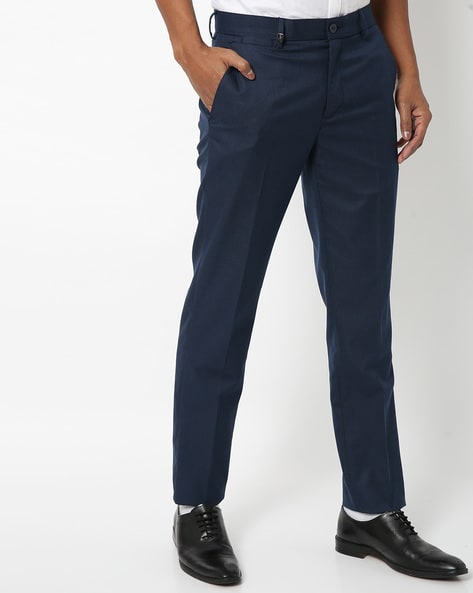 Slim Fit Flat-Front Trousers