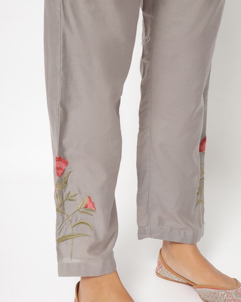 Embroidered straight pant