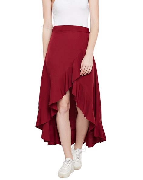 Buy Maroon Skirts for Women by Berrylush Online