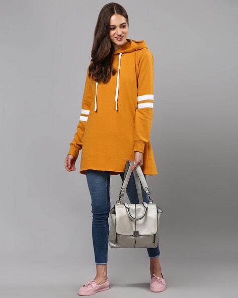 Oversized yellow cheap hoodie dress