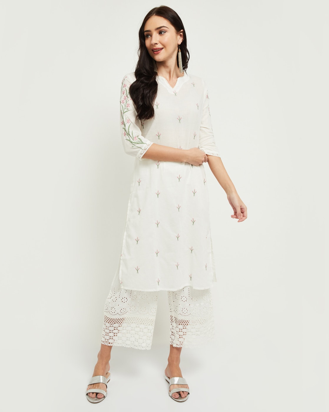 Max Women's Long Length A-line Kurta Dress (PEFKAW22FL_Pink_M) : Amazon.in:  Fashion