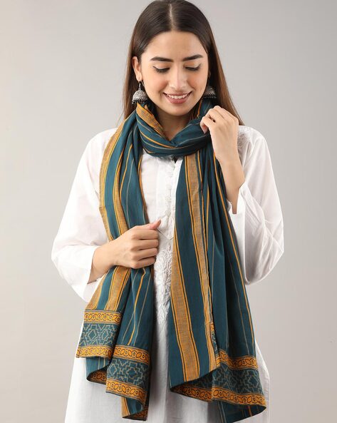 Striped Dupatta with Border Price in India