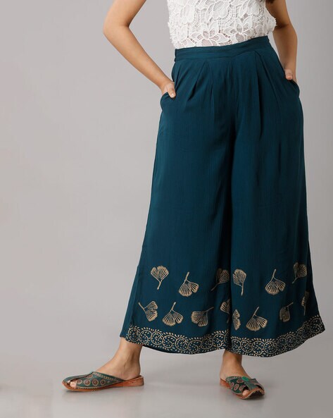 Buy Turquoise Trousers & Pants for Women by NEHAMTA Online