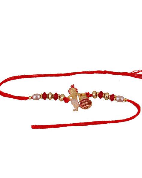 Lucky Jewellery 18 K Gold-Plated Rakhi
