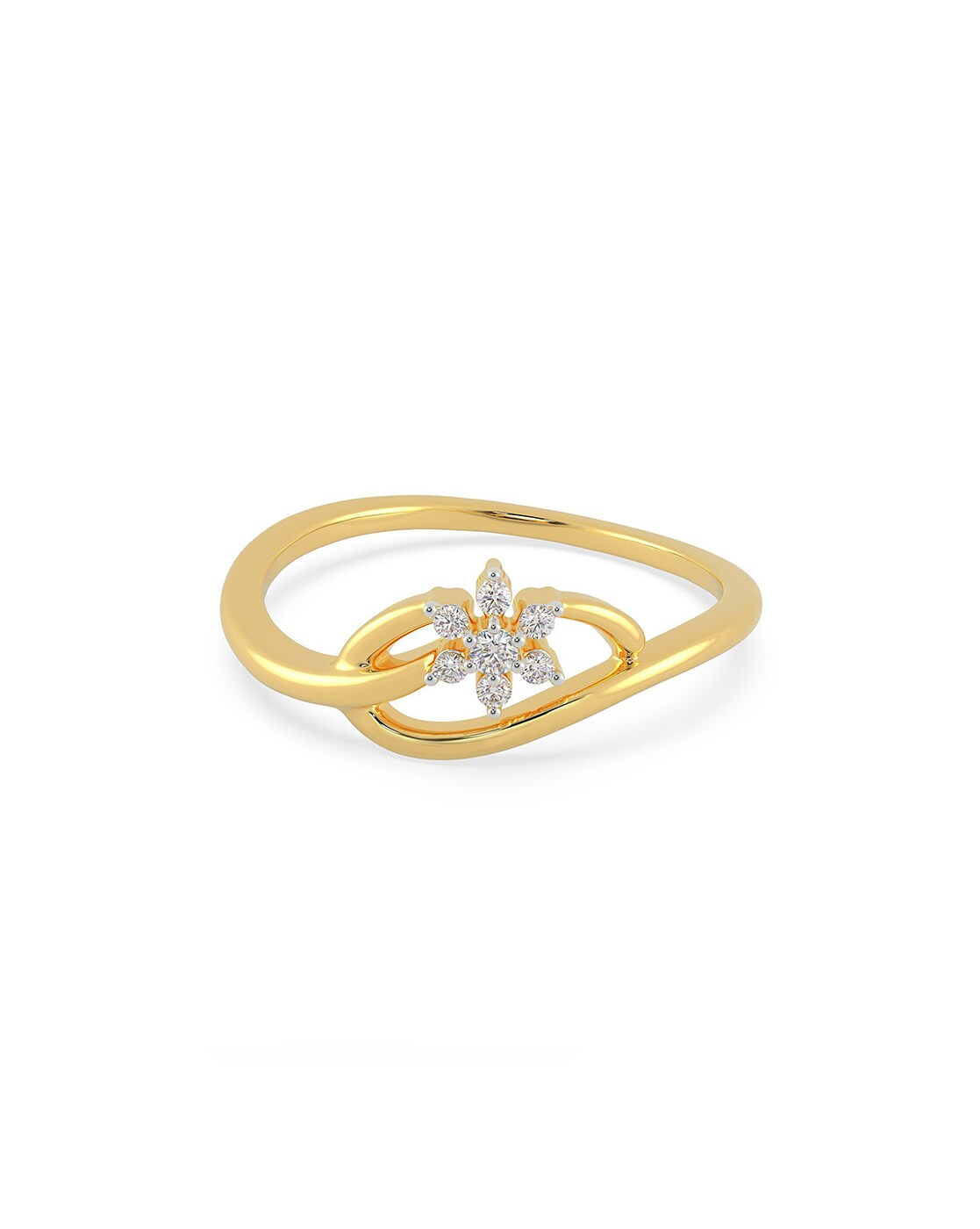 18kt yellow gold engagement ring with zirconia - Itai Diamonds
