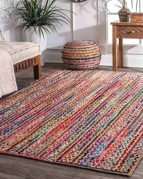 Rectangle Cotton Made Hand Braided Living Room Area Rugs Floor Mats 90X90 CM 