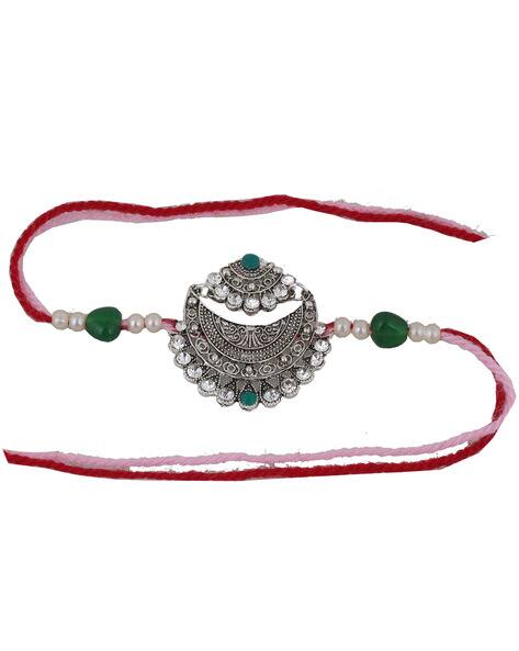 Lucky Jewellery Oxidised Silver Rakhi