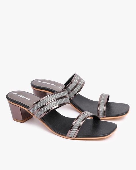 Buy Metallic Heeled Sandals for Women by SCENTRA Online | Ajio.com