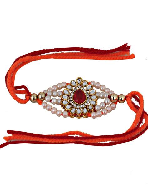 Lucky Jewellery 18 K Gold- Plated Rakhi