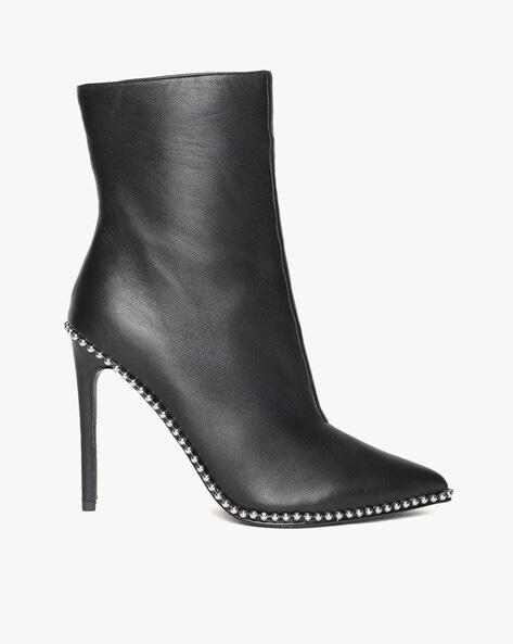 Black buckle heeled ankle boots | River Island