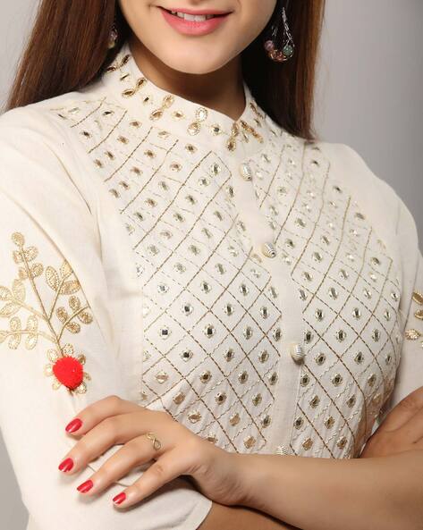 nehamta embellished flared kurta