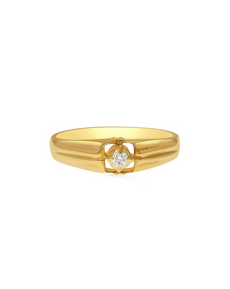 Yellow Gold Elegant Diamond Mens Ring