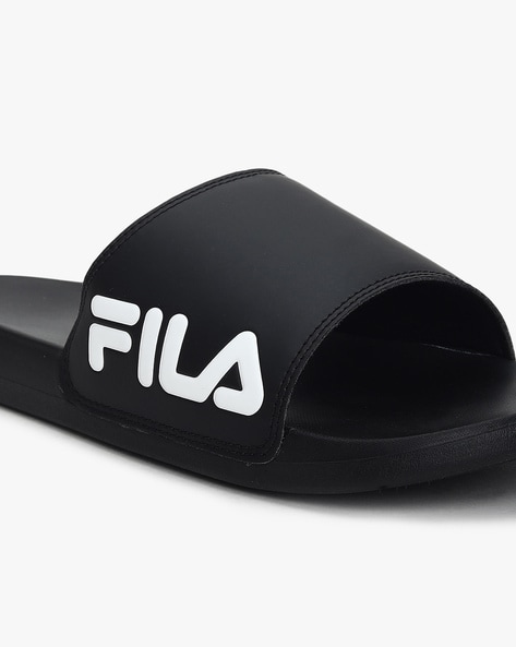 Fila black hot sale sliders