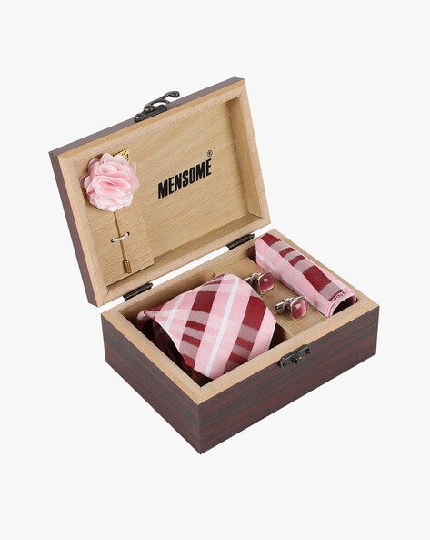 Mens Necktie Silvery Ring Handkerchief Cufflinks Set Business Accessories  Gift Box - Jewelry & Accessories - Temu