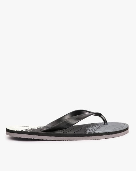 Print Reef Leather Flip Flops Buy Black Grey Flip Flop Slippers