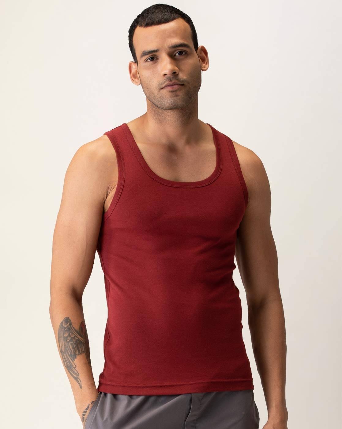 red cotton vest