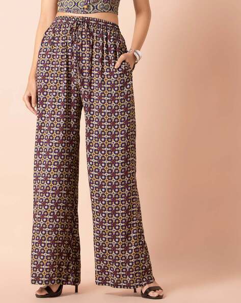 Printed Palazzo Pants with Drawstring Price in India