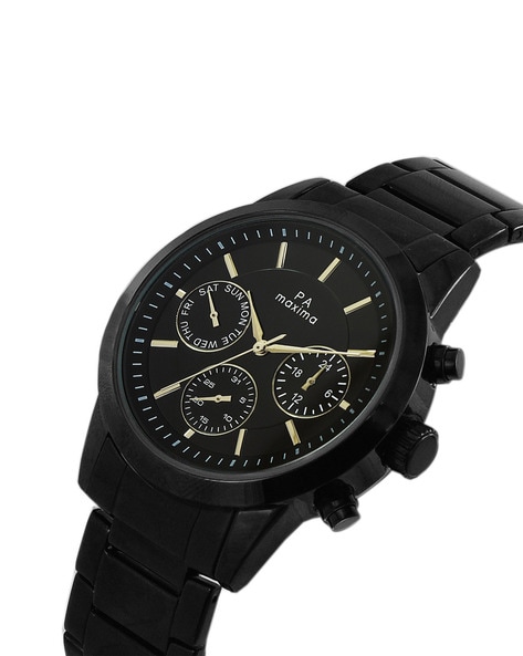 Maxima black clearance analog watch