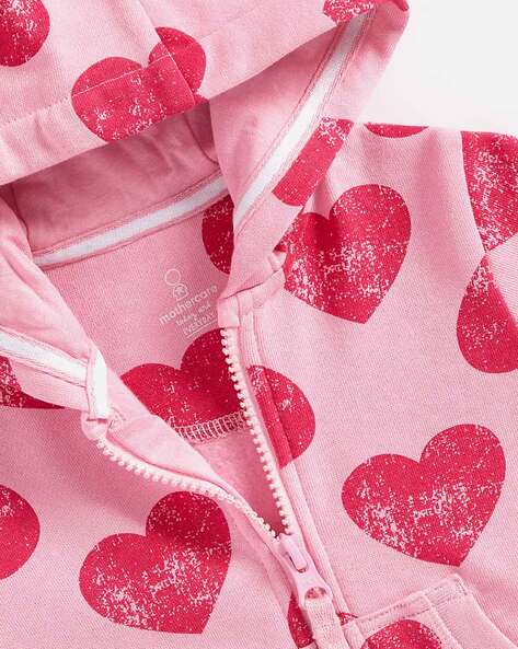 Pink heart sales hoodie