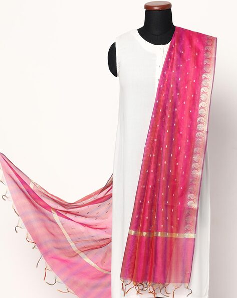 Brocade Dupatta with Fringed Edges Price in India