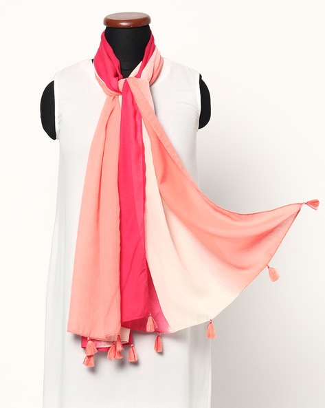 Ombre-Dyed Scarf with Tassels Price in India