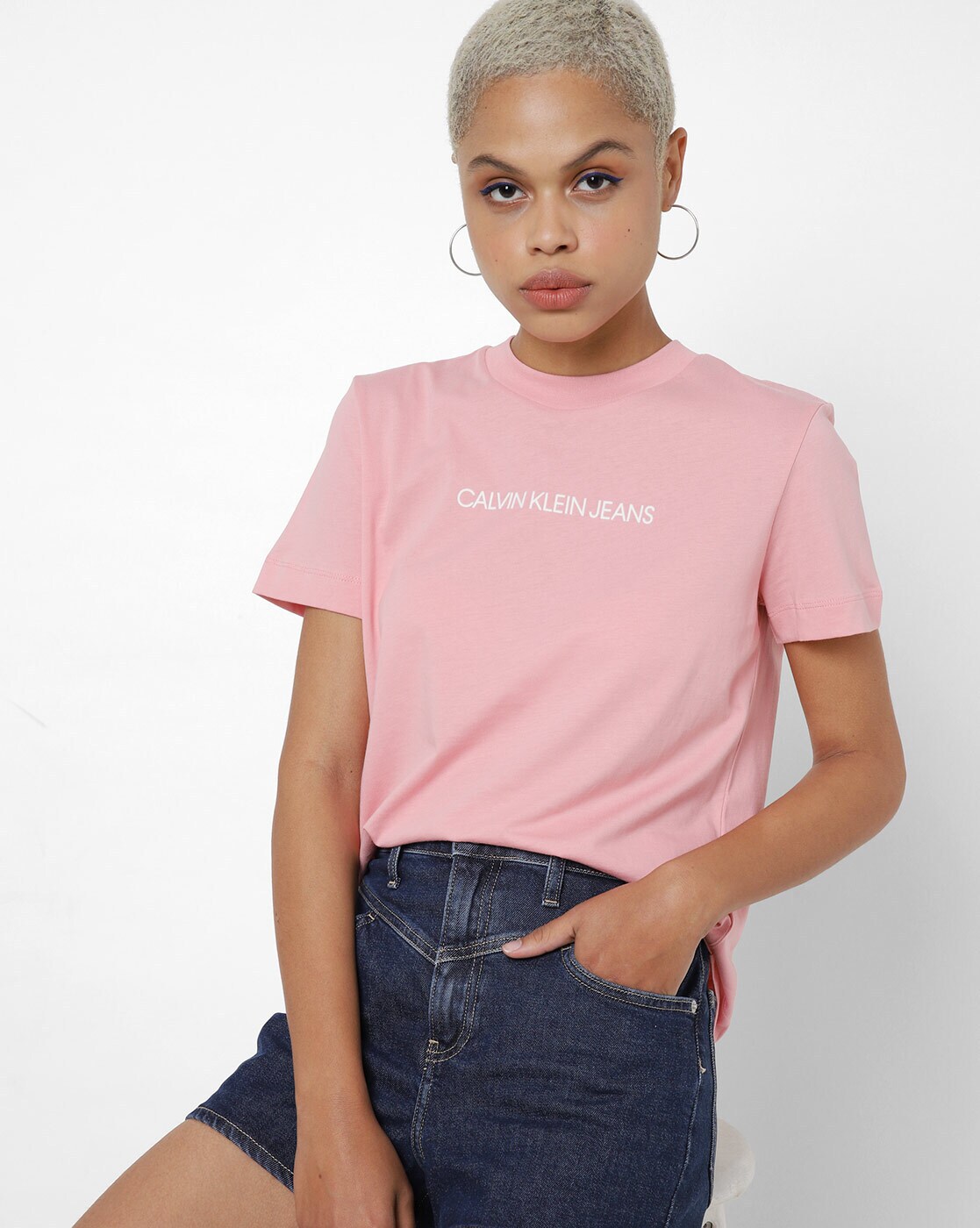 calvin klein jeans pink t shirt