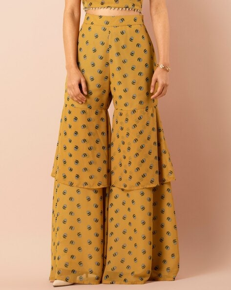 Floral Print Tiered Sharara Pants Price in India